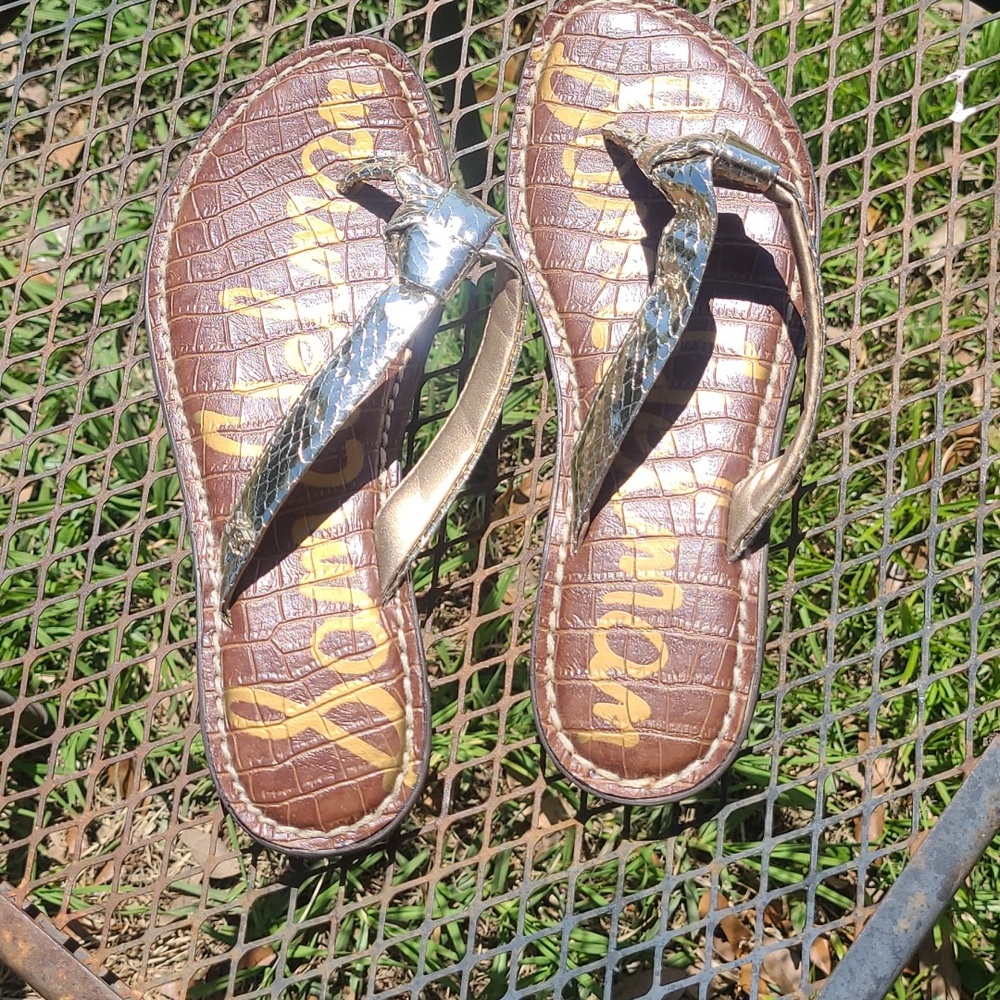 Sam Edelman Silver Flip-Flops
